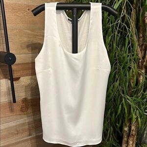 INC International Concepts cream satin lined tank with knit back. XL